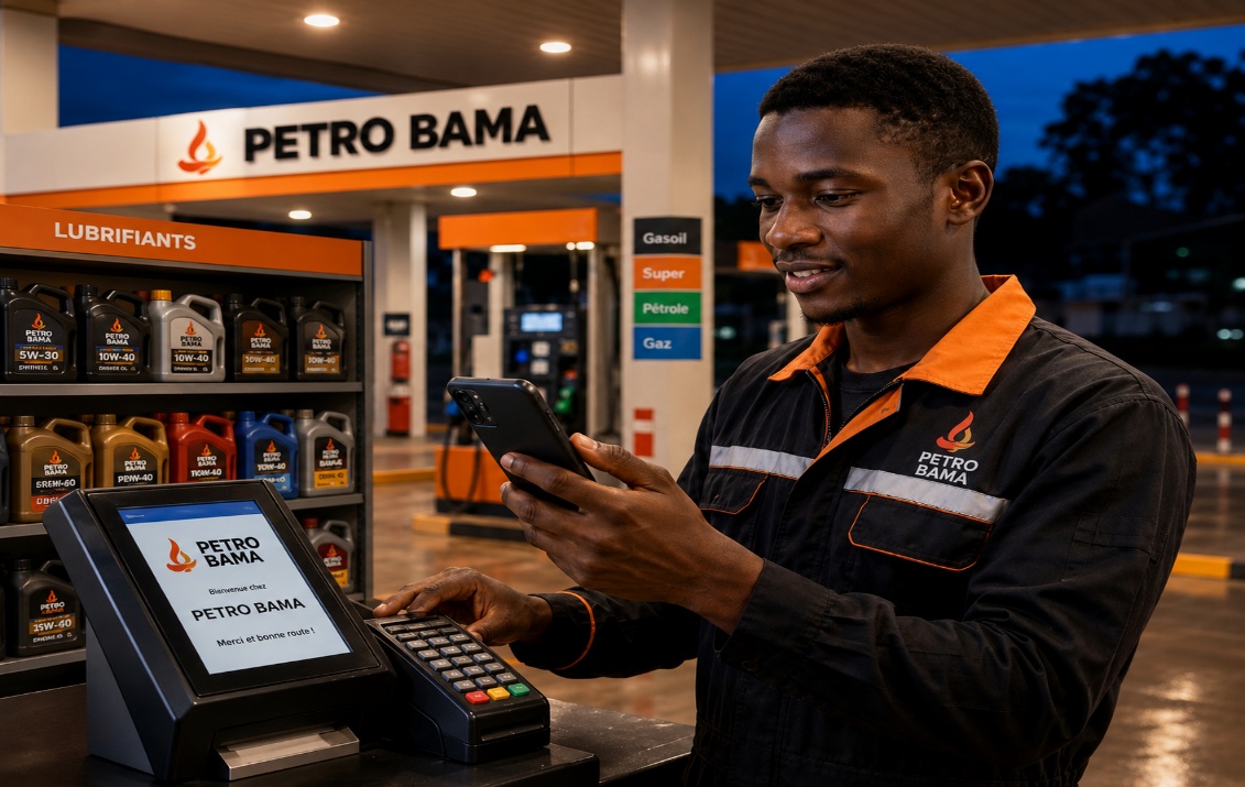 Paiement mobile sans contact dans une station Petro Bama